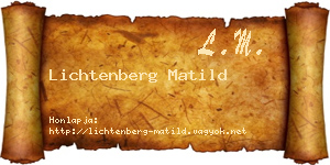 Lichtenberg Matild névjegykártya